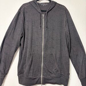Men’s John Varvatos Soft Cotton Poly Blend Double Knit Double Zip Hoodie Pockets